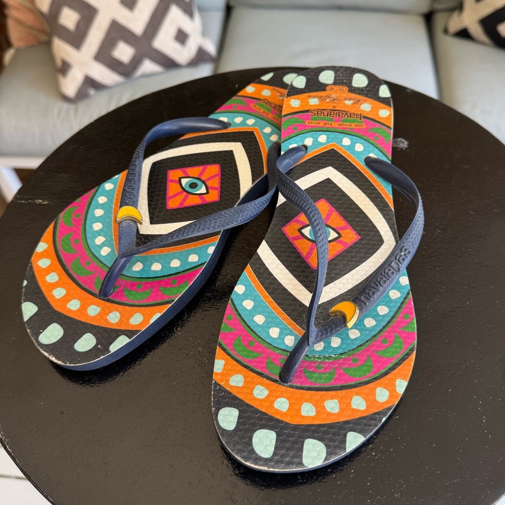 Havaianas x Mara Hoffman COLLAB Multicolor Geometric Flip Flops - 9/10W